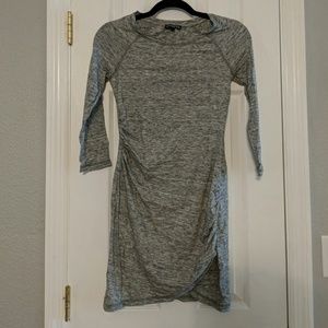 Express marbled grey rouched dress 3/4 length  XS